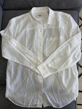 MARINE LAYER White Button-Up Shirt - Classic Long Sleeve